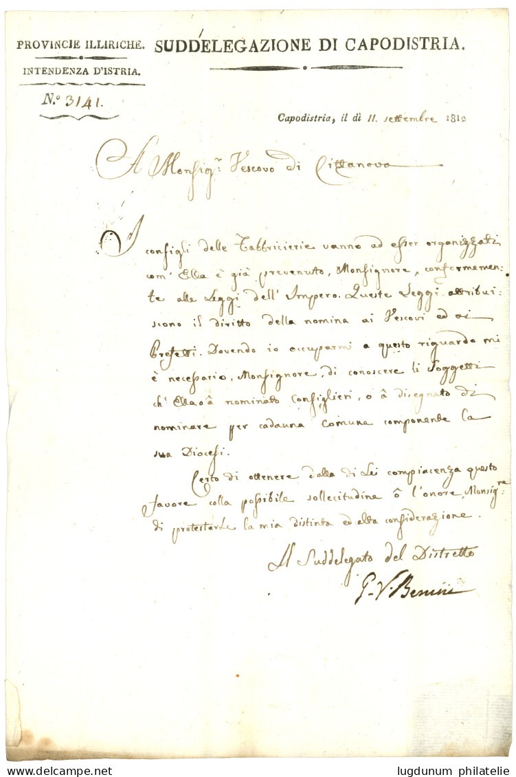 AUSTRIA - ILLYRIE - French Périod : 1812 CAPO D' ISTRIA On Entire Letter. Scarce. Vf. - Autres & Non Classés