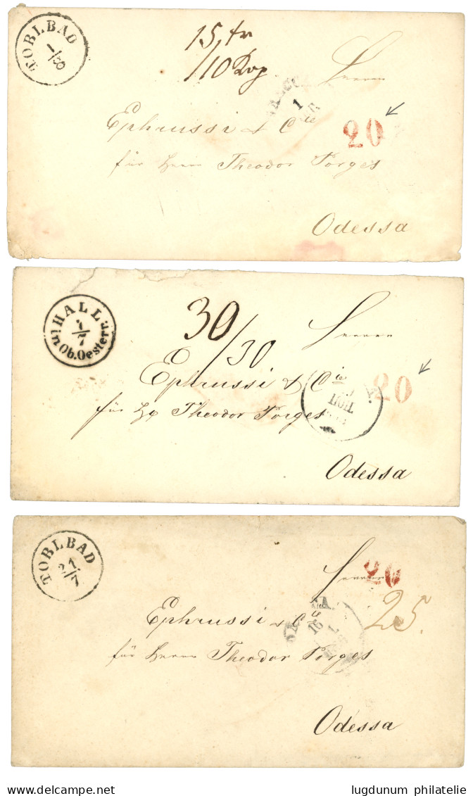 AUSTRIA : Lot 3 Classic Covers From TOBLBAD (x2) Or HALL In Ob. Oesterr. To ODESSA (RUSSIA). Vvf. - Andere & Zonder Classificatie