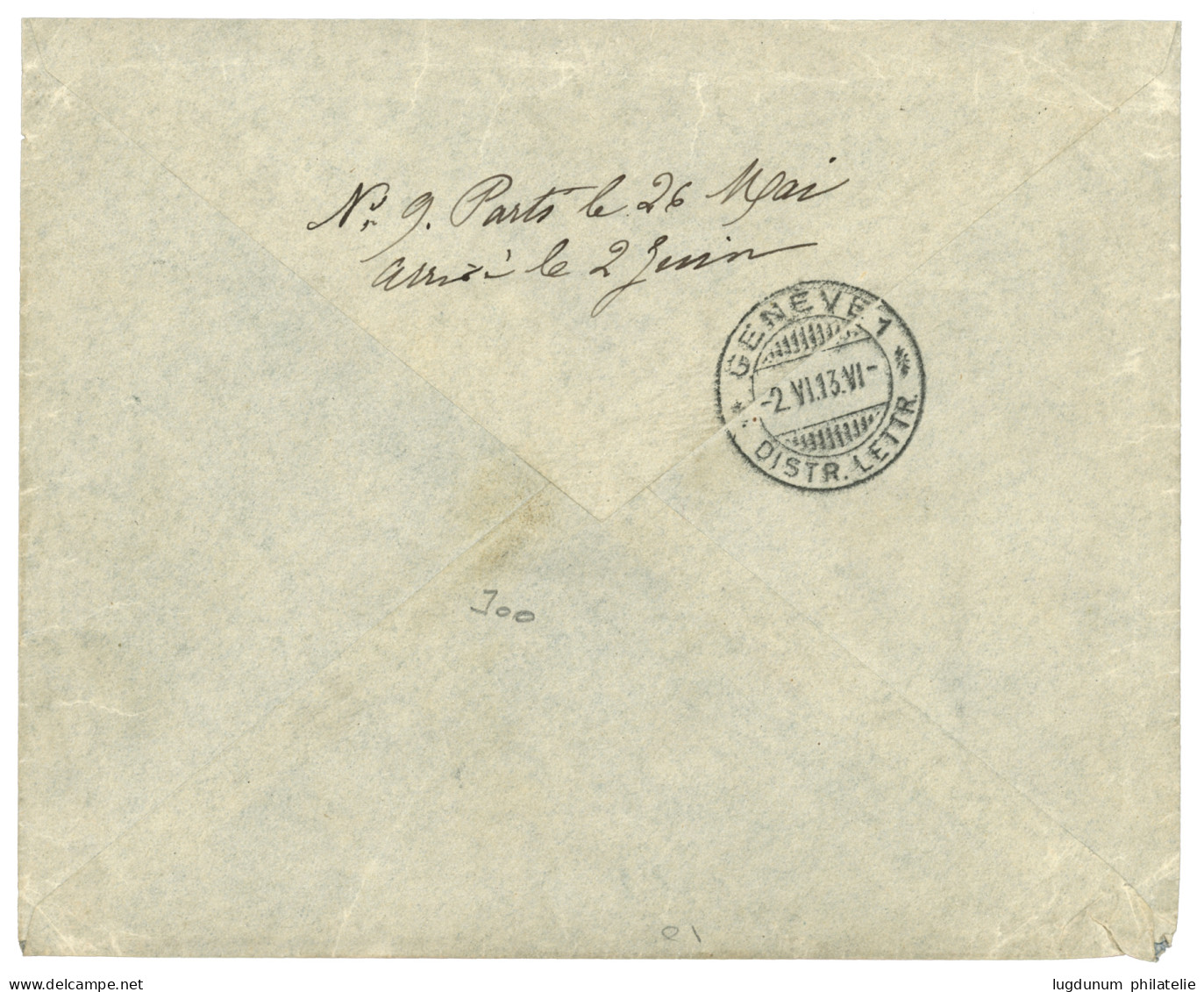 BEYROUTH : 1913 1 FRANC Canc. BEIRUT On REGISTERED Envelope  To SWITZERLAND. Vf. - Levante-Marken