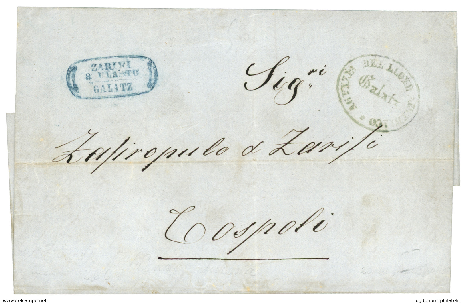 GALATZ : 1852 AGENZIA DEL LLOYD AUSTRIACO GALATZ On Entire Letter To CONSTANTINOPLE. Vvf. - Levante-Marken