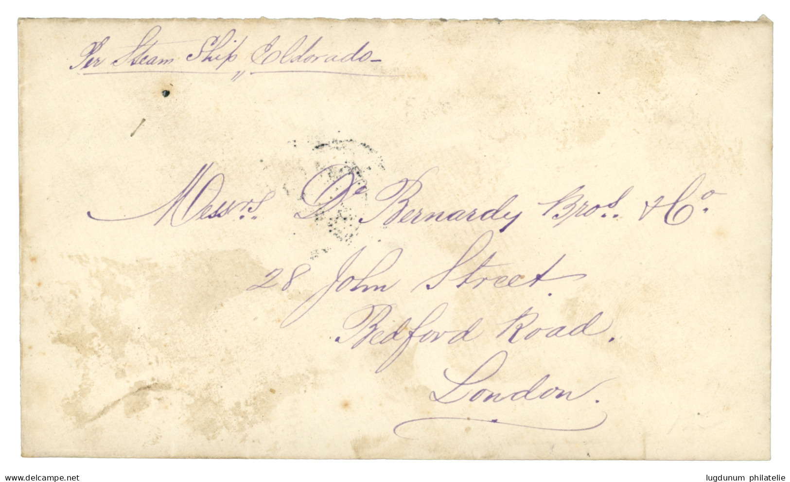 BRITISH GUIANA : 1883 2c Orange Block Of 4 (1 Stamp With Fault) Canc. GEORGETOWN On Reverse Of Envelope To ENGLAND. Rare - Brits-Guiana (...-1966)