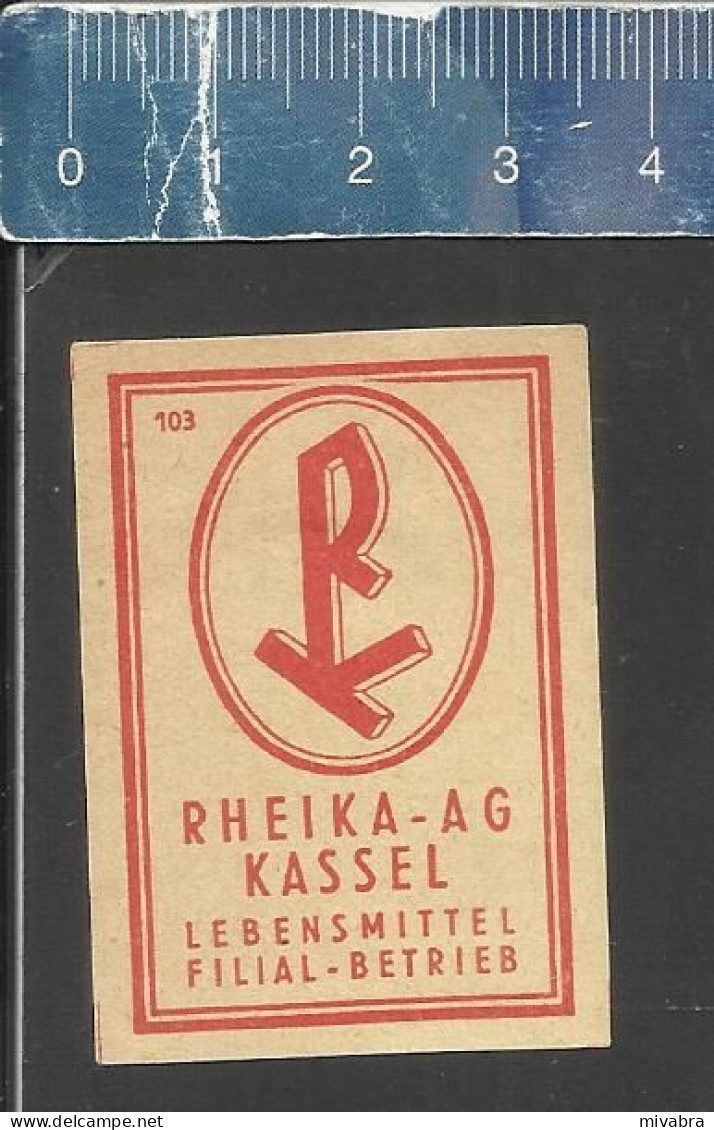 LEBENSMITTEL RHEIKA - AG KASSEL -   ALTES DEUTSCHES STREICHHOLZ ETIKETT - OLD MATCHBOX LABEL GERMANY - Boites D'allumettes - Etiquettes