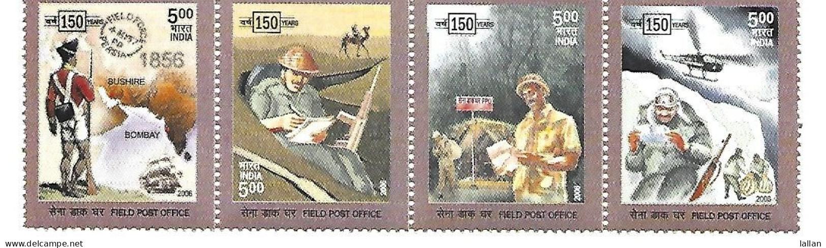 4-V Setenant, 150-Yrs Of Field Post Offices, 2006-MSALM-A - Ungebraucht