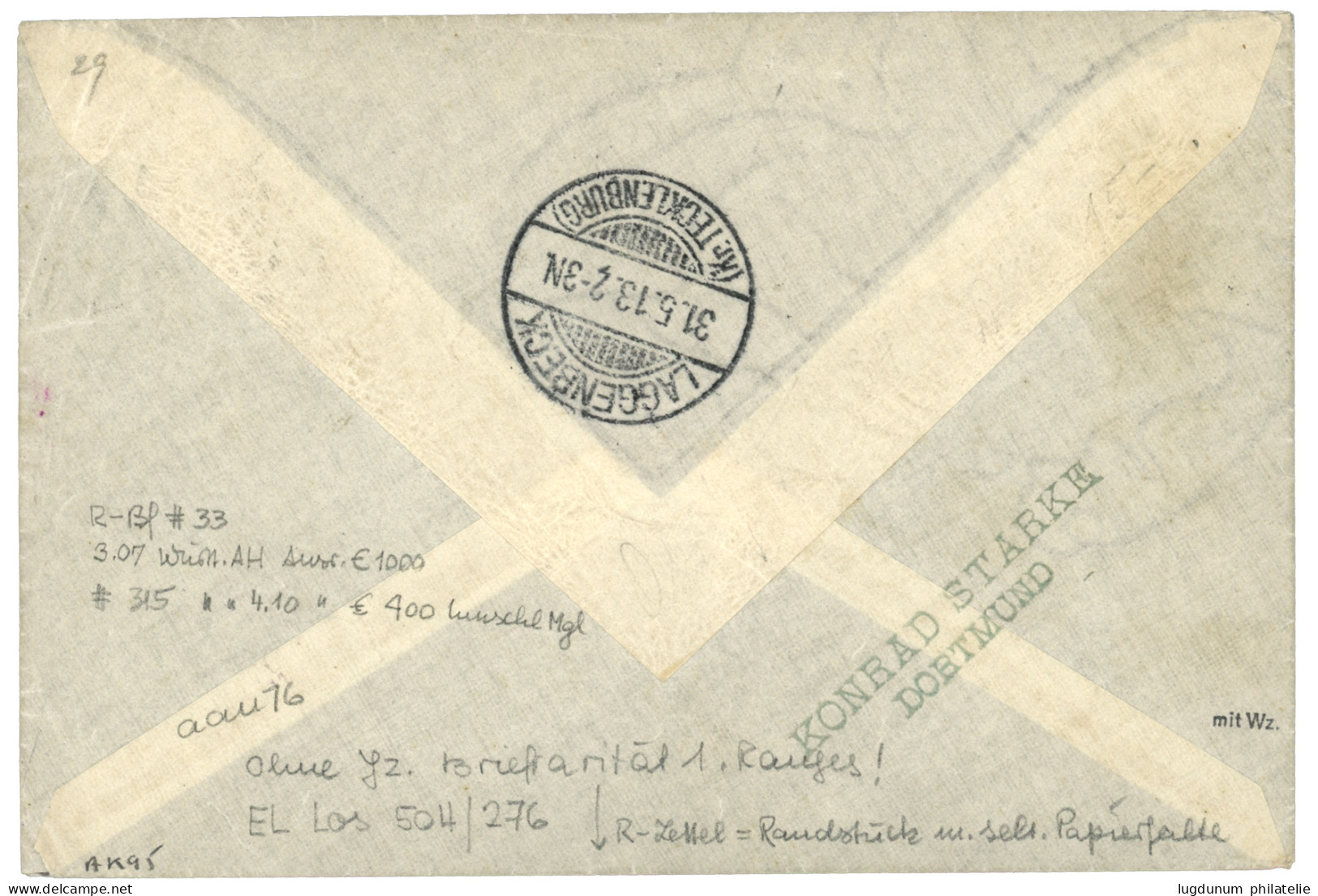 NGAUNDERE : 1913 5pf (x2)+ 10pf Canc. NGAUNDERE On REGISTERED Envelope To GERMANY. Rare Post Office.. Vvf. - Kameroen