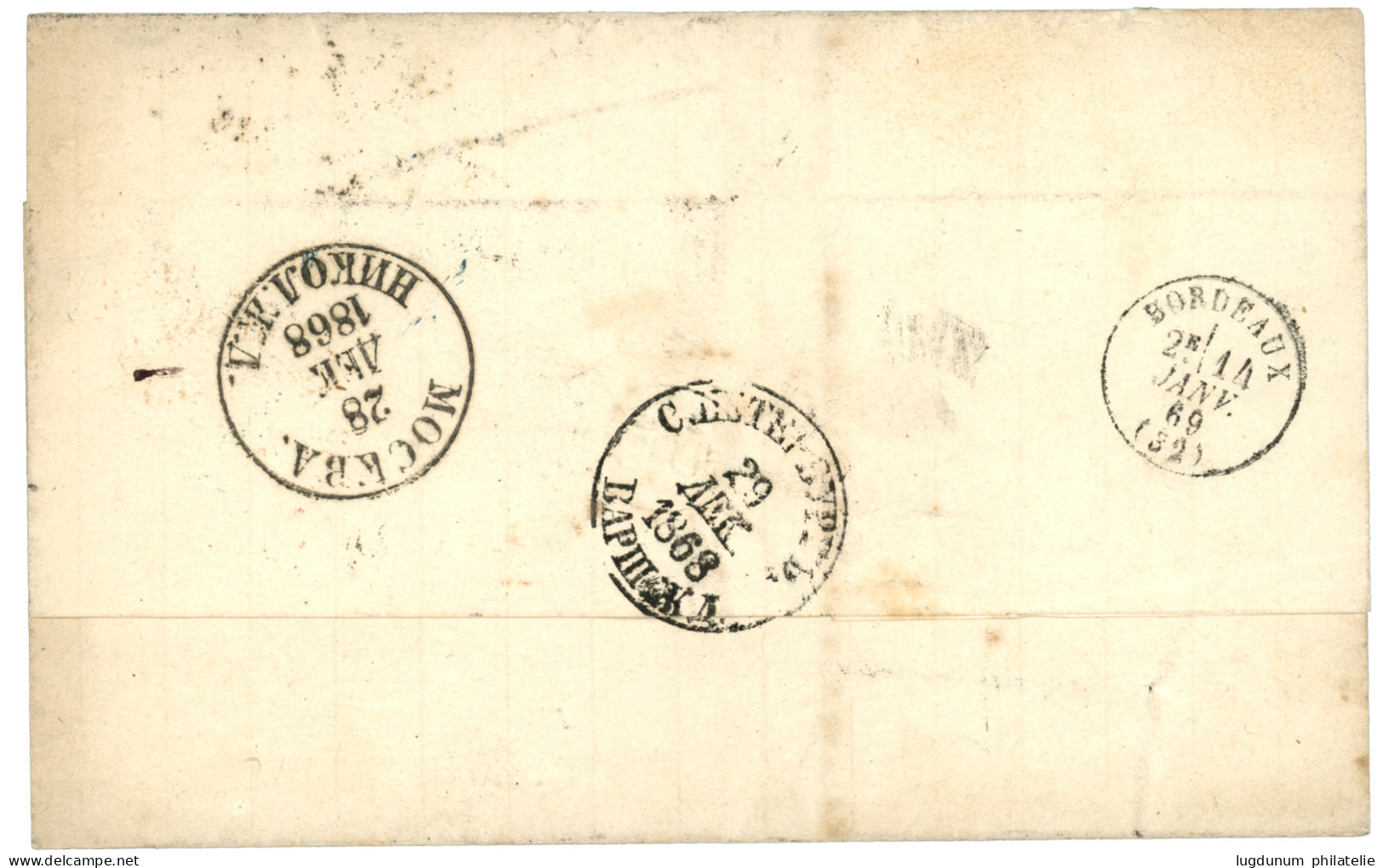 RUSSIA : 1869 1k (x3) + 5k Violet (vertical) + 20k On Cover From ST PETERSBURG To FRANCE. Vvf. - Autres & Non Classés