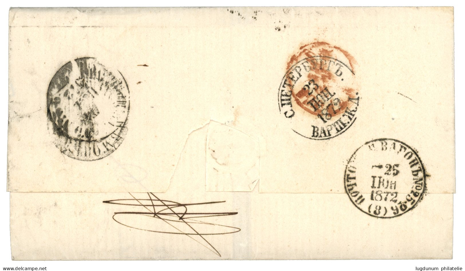 RUSSIA : 1872 20k On Cover From ST PETERSBURG To NAPLES (ITALIE). Superb. - Autres & Non Classés