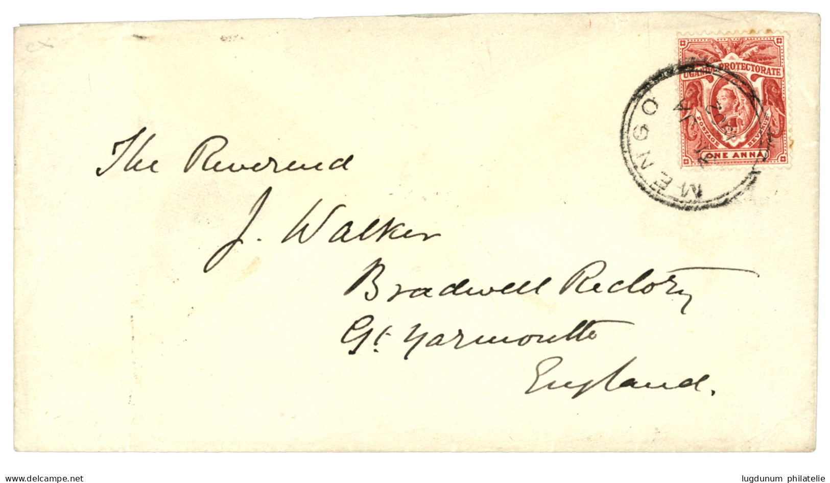 UGANDA - MENGO : 1902 1a Canc. MENGO On Envelope To ENGLAND. Verso, MOMBASSA. Scarce. Vvf. - Uganda (...-1962)