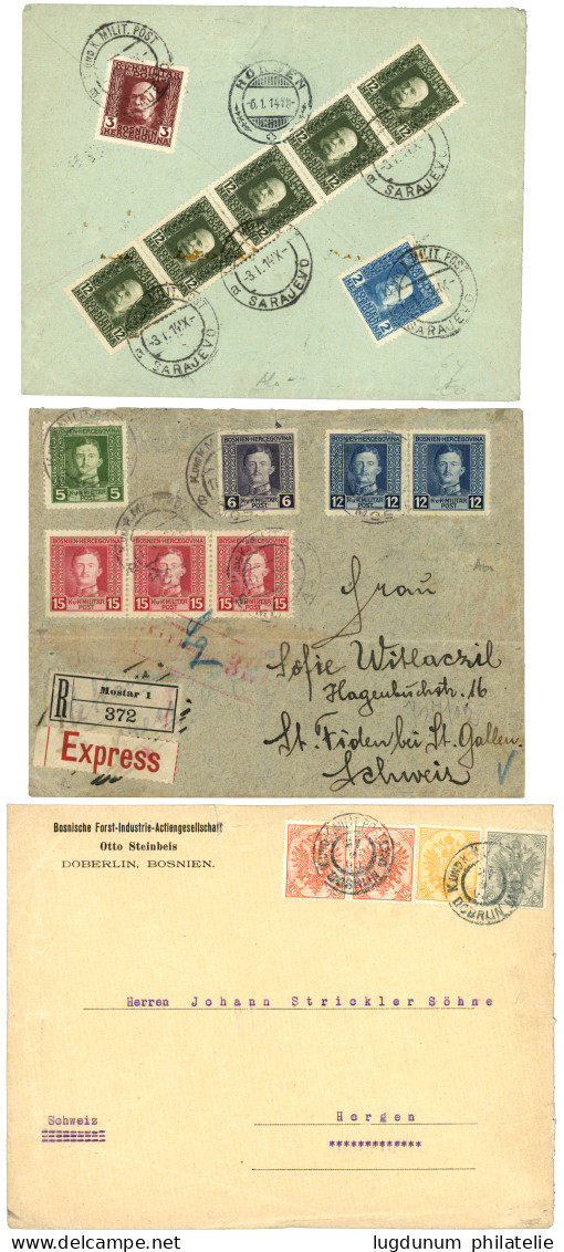 BOSNIA : Nice Lot Of 9 Covers (EXPRESS MOSTAR, VAROS, KOTOR, SARAJEVO, DOBERLIN...). Vvf. - Bosnia Herzegovina