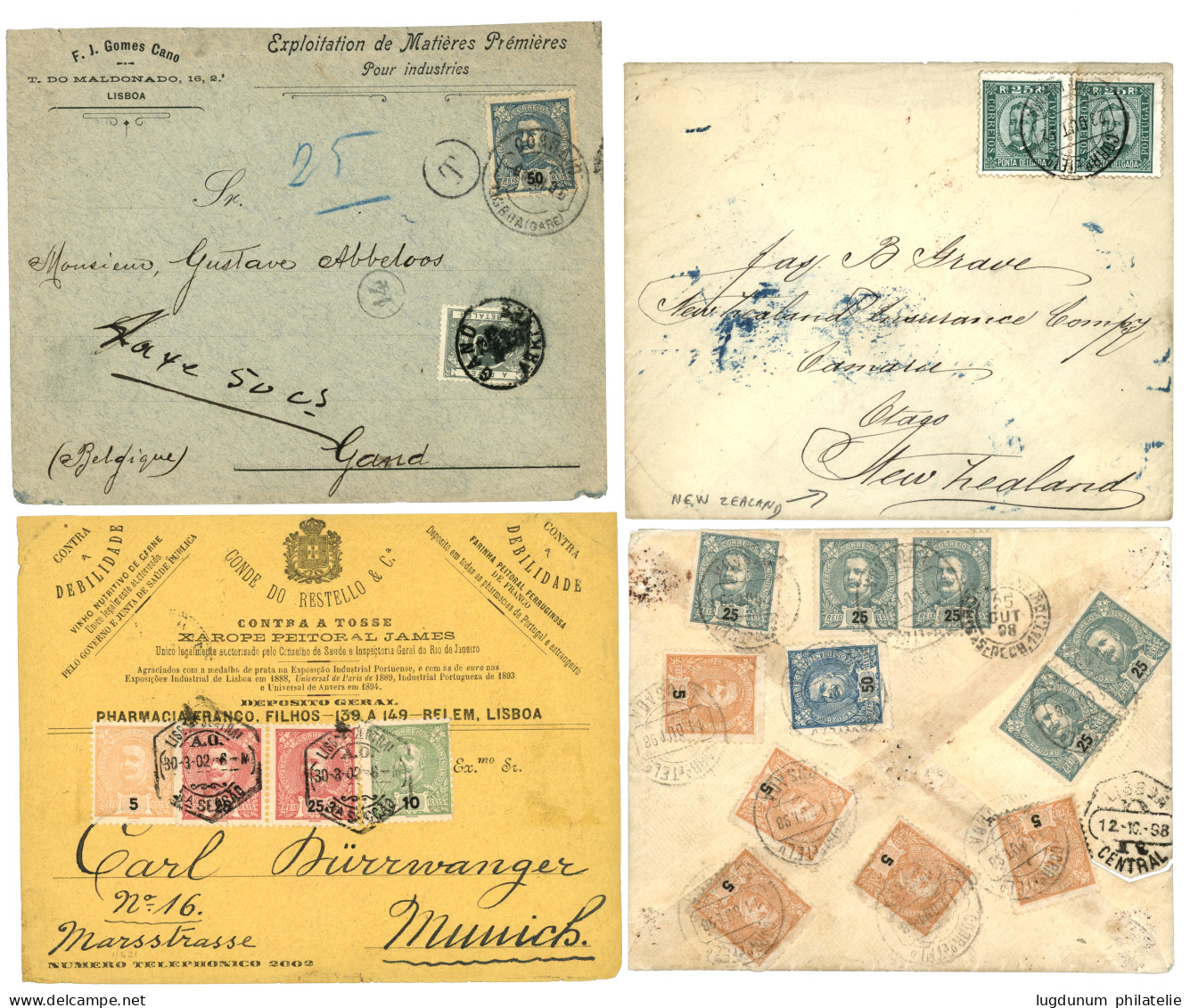 PORTUGAL : 1898/1912 Lot Of 21 Covers (+ 1 Front) To FOREIGN DESTINATIONS. Se Website. Vf. - Other & Unclassified