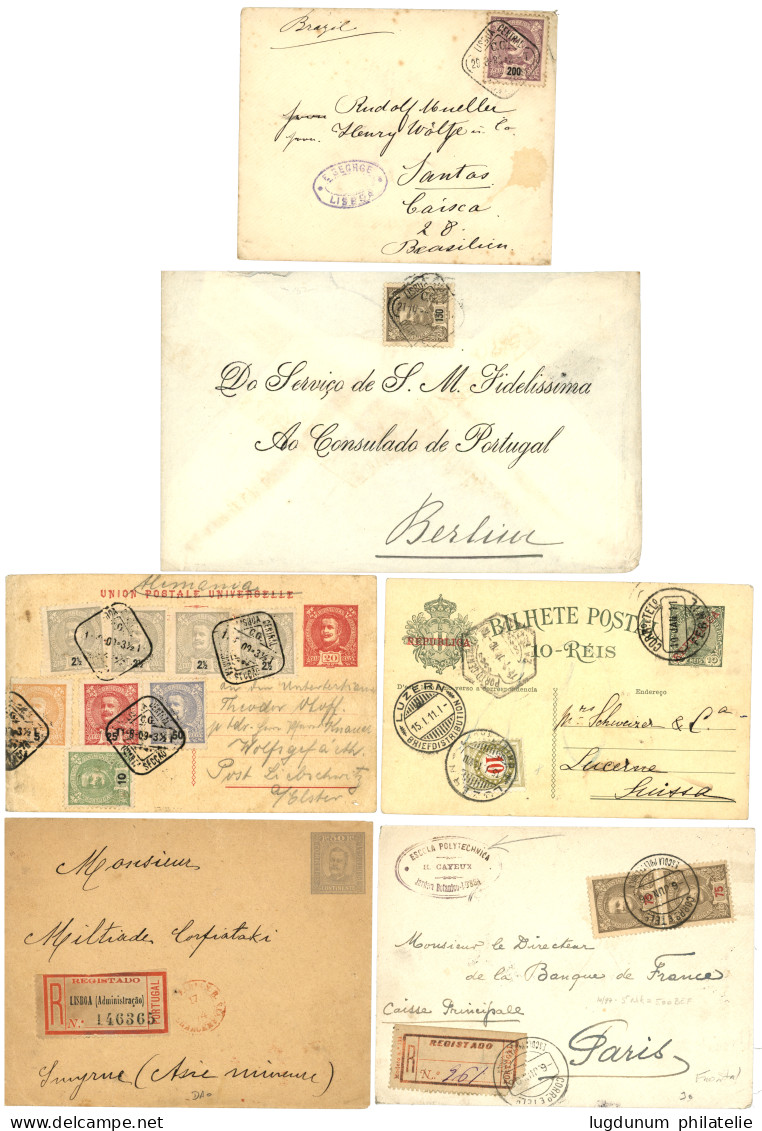 PORTUGAL : 1898/1912 Lot Of 21 Covers (+ 1 Front) To FOREIGN DESTINATIONS. Se Website. Vf. - Otros & Sin Clasificación