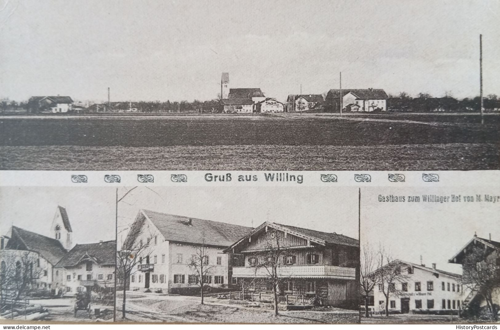 Gruss Aus Willing, Gesamtansicht, Gasthaus Zum Willinger Hof Von M. Mayr, Um 1910 - Bad Aibling