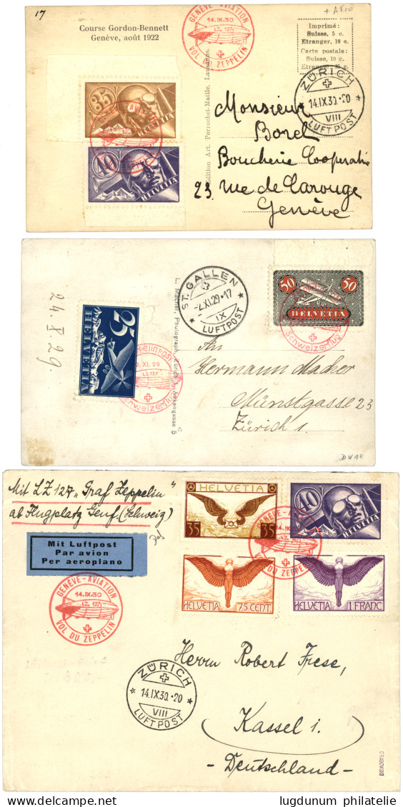 SWITZERLAND : 1918/38 Lot Of 21 Covers AIRMAIL, ZEPPELIN Foreign Destinations. Vvf. - Autres & Non Classés