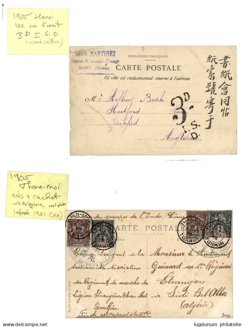 COCHINCHINE - INDOCHINA : 1894/1919  Lot 22 Covers (CORR. ARMEES SAIGON (x2), THAN-MOI To ALGERIA, DAP-CAU, CAO-BANG, CA - Other & Unclassified