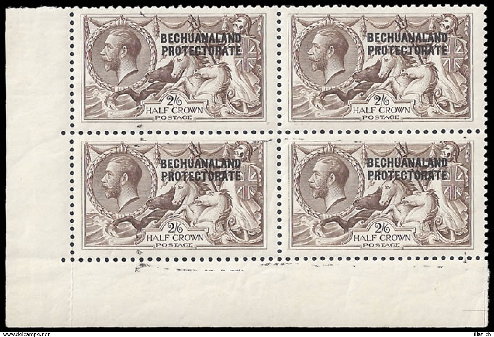 Bechuanaland 1923 2/6 Bradbury Seahorse VF/M Kiss Doubles - Sonstige & Ohne Zuordnung