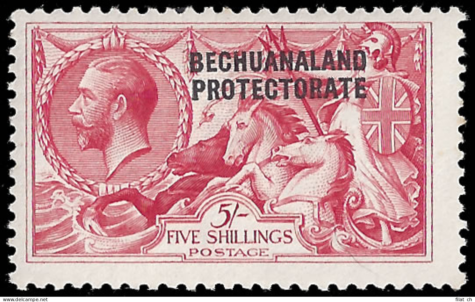 Bechuanaland 1920 5/- Bradbury Seahorse VF/M  - Andere & Zonder Classificatie