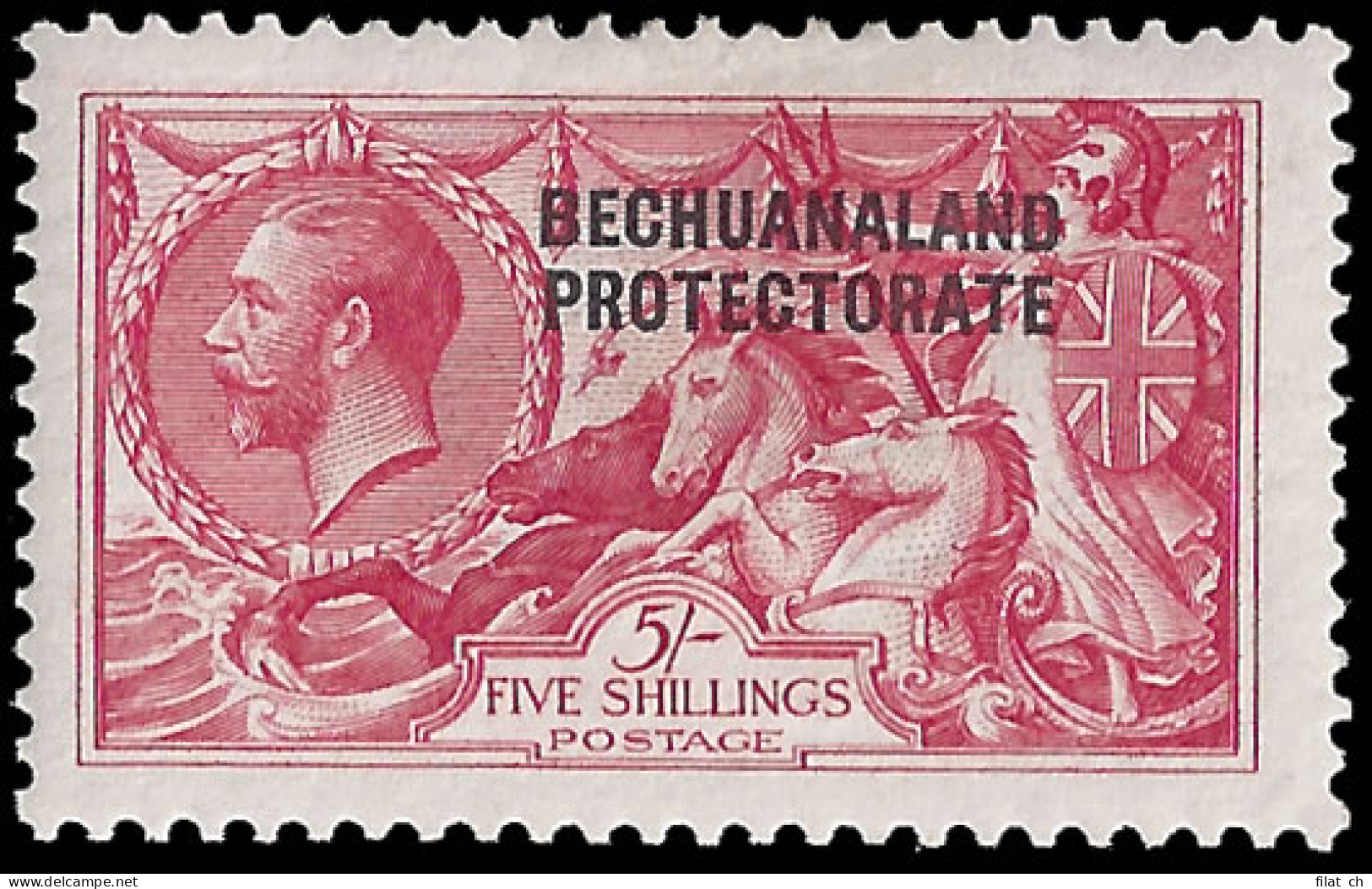 Bechuanaland 1914 5/- Waterlow Seahorse VF/M  - Sonstige & Ohne Zuordnung