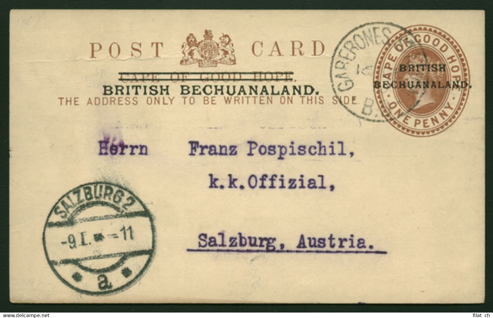 Bechuanaland 1910 Postcard Gaberones Station - Andere & Zonder Classificatie
