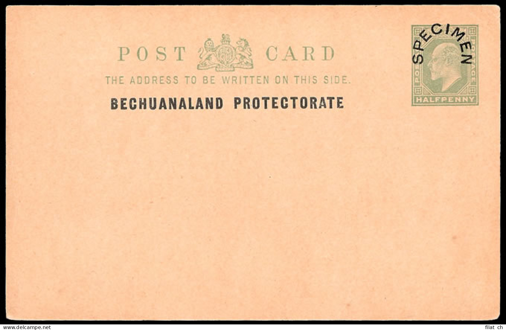 Bechuanaland 1907 KEVII &frac12;d Postcard Specimen - Other & Unclassified