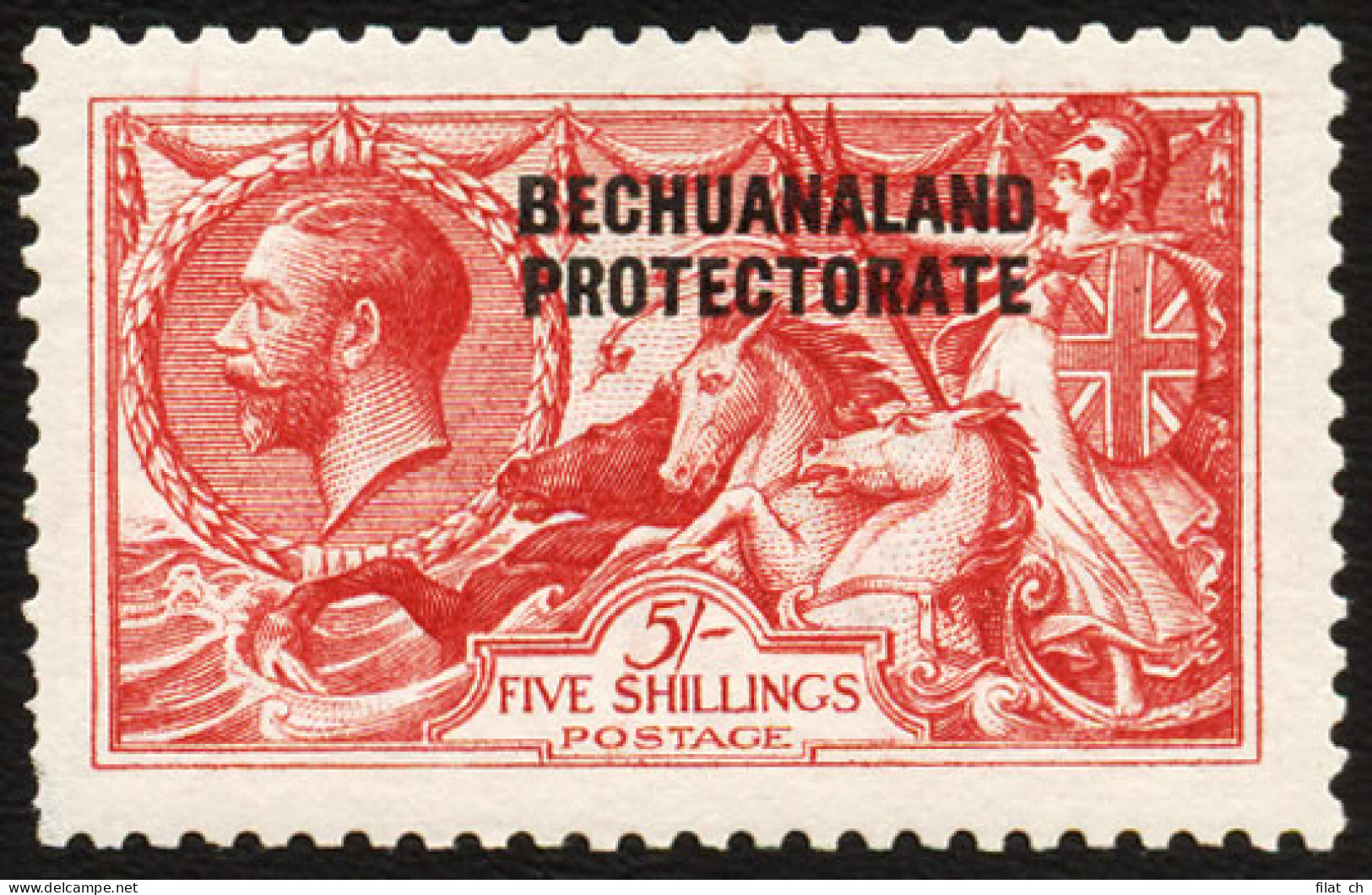 Bechuanaland 1913 5/- Waterlow Seahorse VF/M  - Andere & Zonder Classificatie