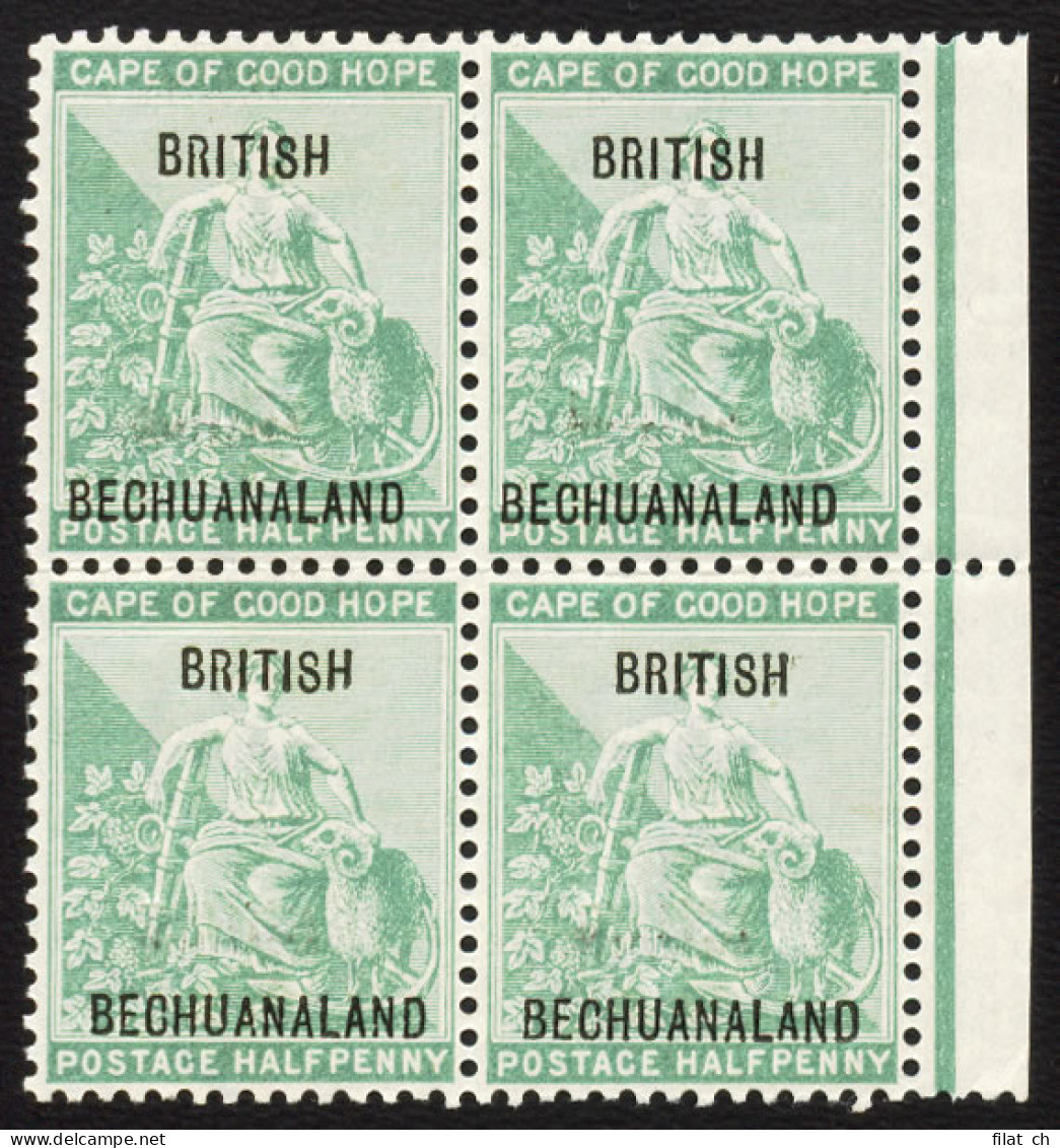 Bechuanaland 1897 &frac12;d 2nd Ovpt Albino, Inverted & Reversed - Other & Unclassified
