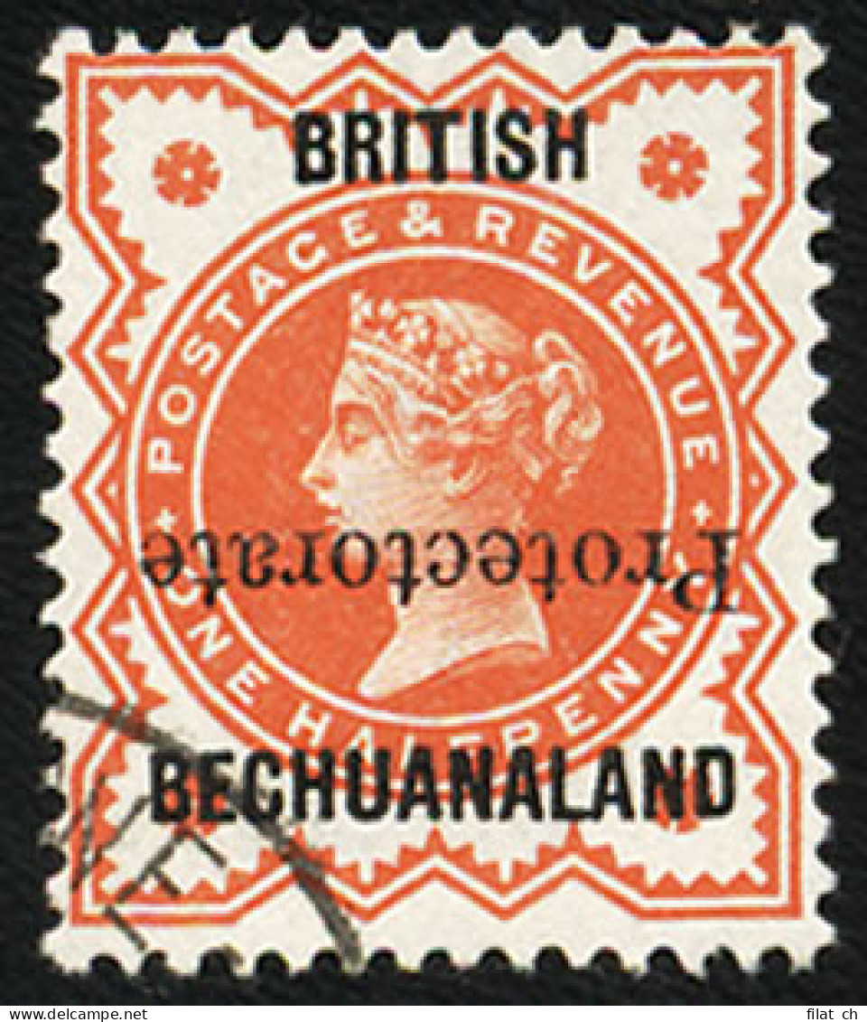 Bechuanaland 1890 &frac12;d Overprint Inverted VF/U, Cert - Andere & Zonder Classificatie