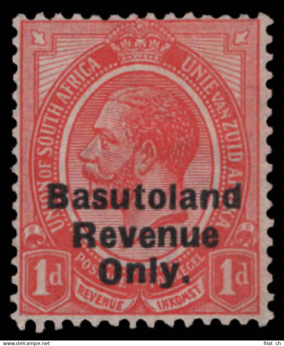 Basutoland Revenues 1922 South Africa KGV 1d Overprinted - Autres & Non Classés