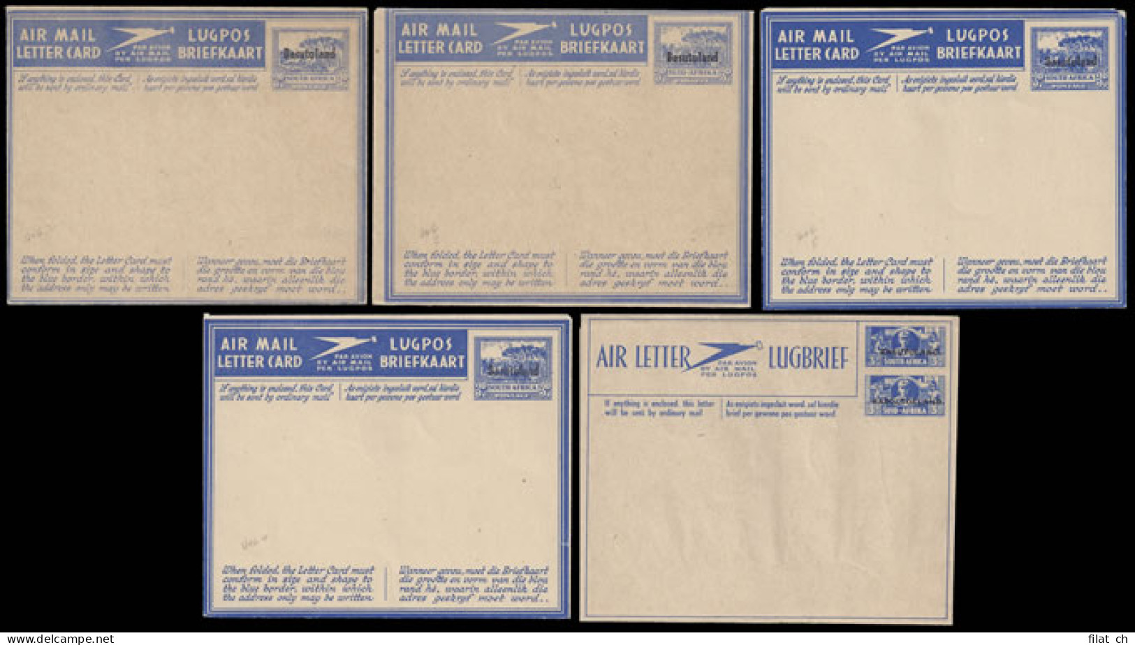 Basutoland 1944 Airmail Letter Sheet Group - Otros & Sin Clasificación