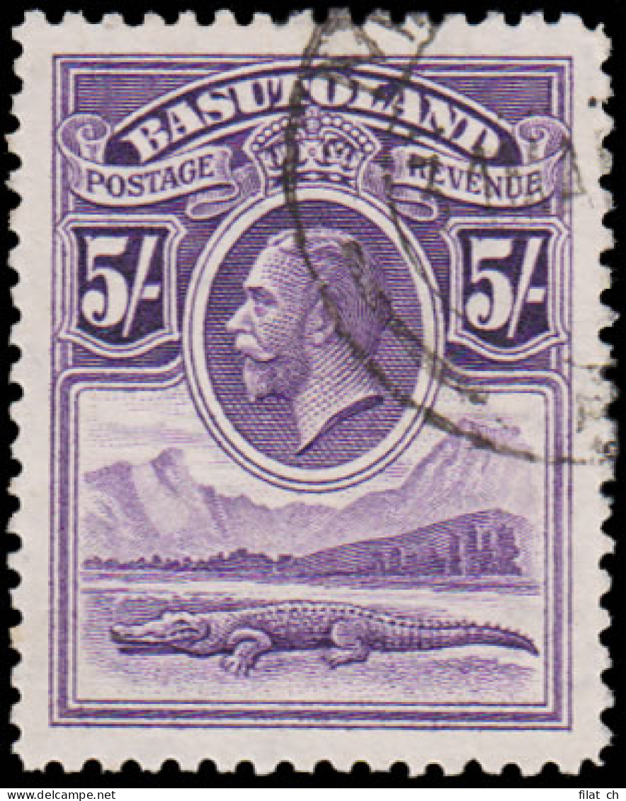 Basutoland 1933 KGV 5/- Violet VF/U - Autres & Non Classés