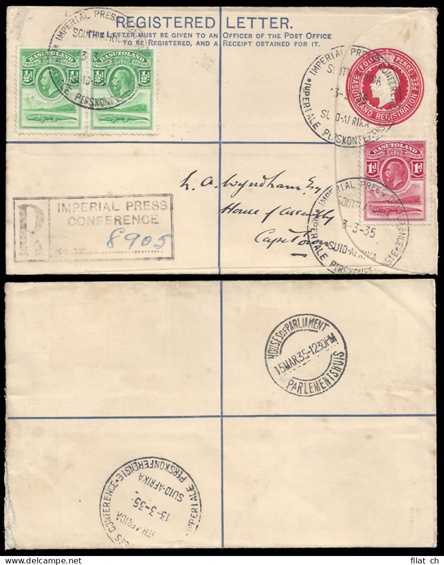 Basutoland 1935 Imperial Press Conference, Rare Postmark - Autres & Non Classés