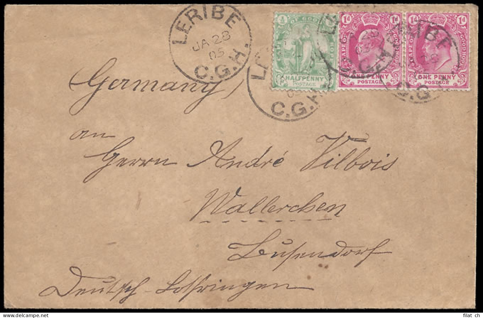 Basutoland 1905 Cover From Leribe To Germany - Otros & Sin Clasificación