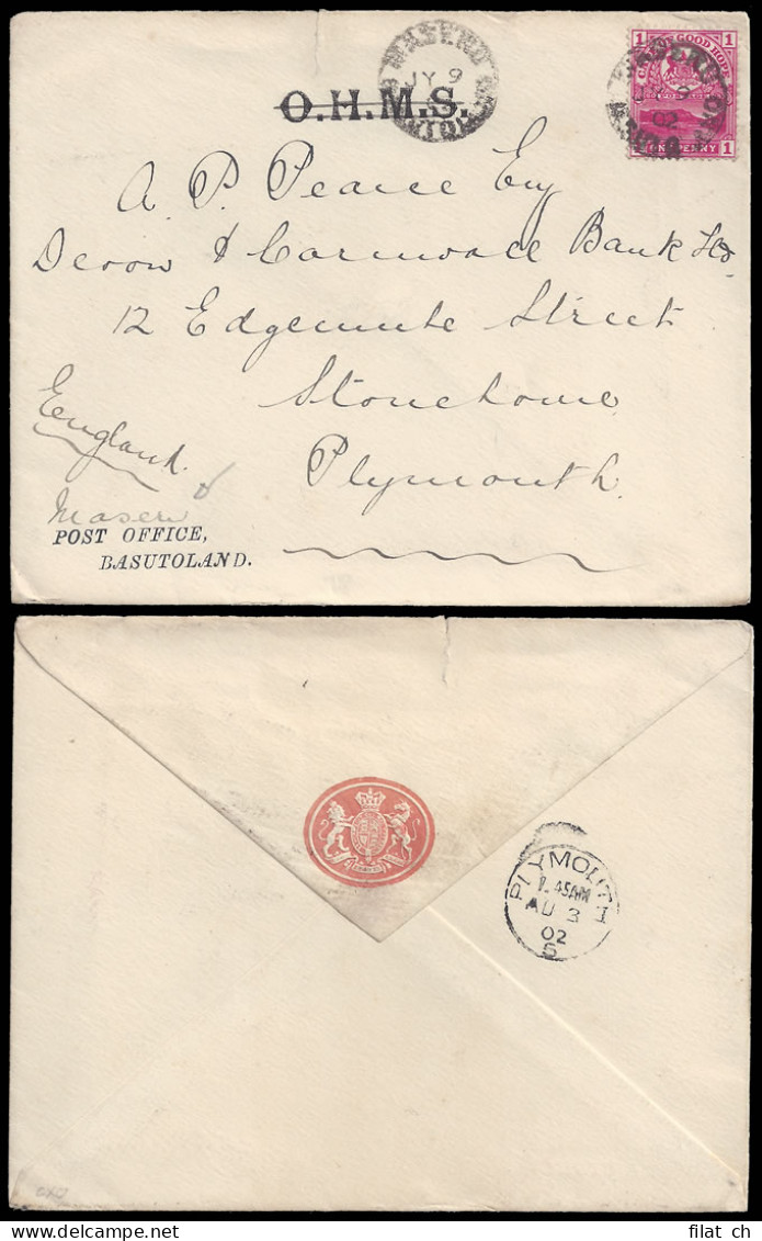 Basutoland 1902 Official Post Office Basutoland Envelope - Otros & Sin Clasificación
