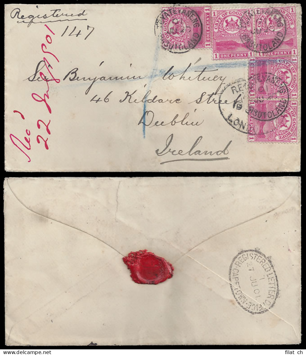 Basutoland 1901 Teyateyaneng Letter With Cape 1d 's - Autres & Non Classés