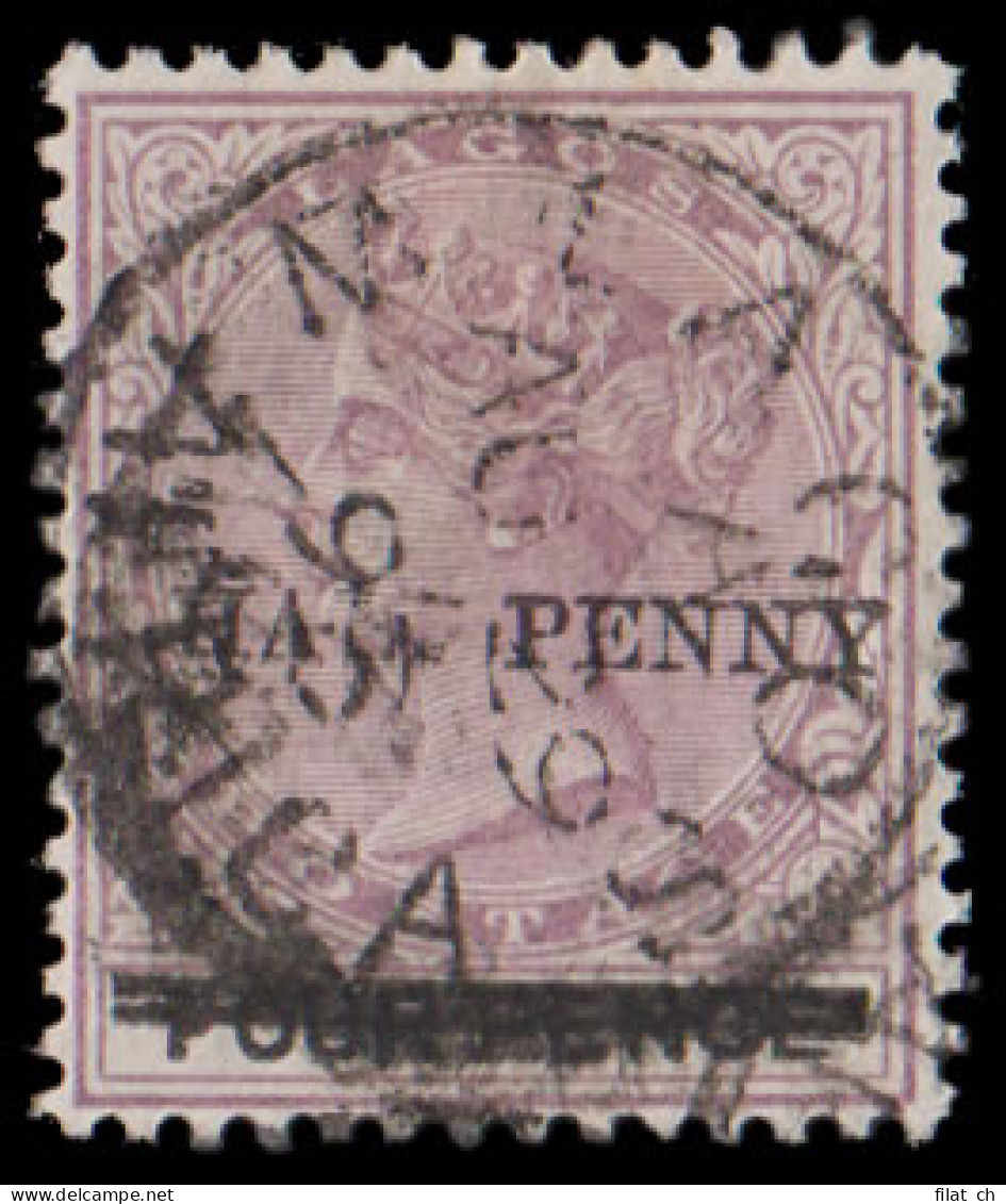 Lagos 1893 QV Â½d On 4d Broken L & F VF/U - Andere & Zonder Classificatie