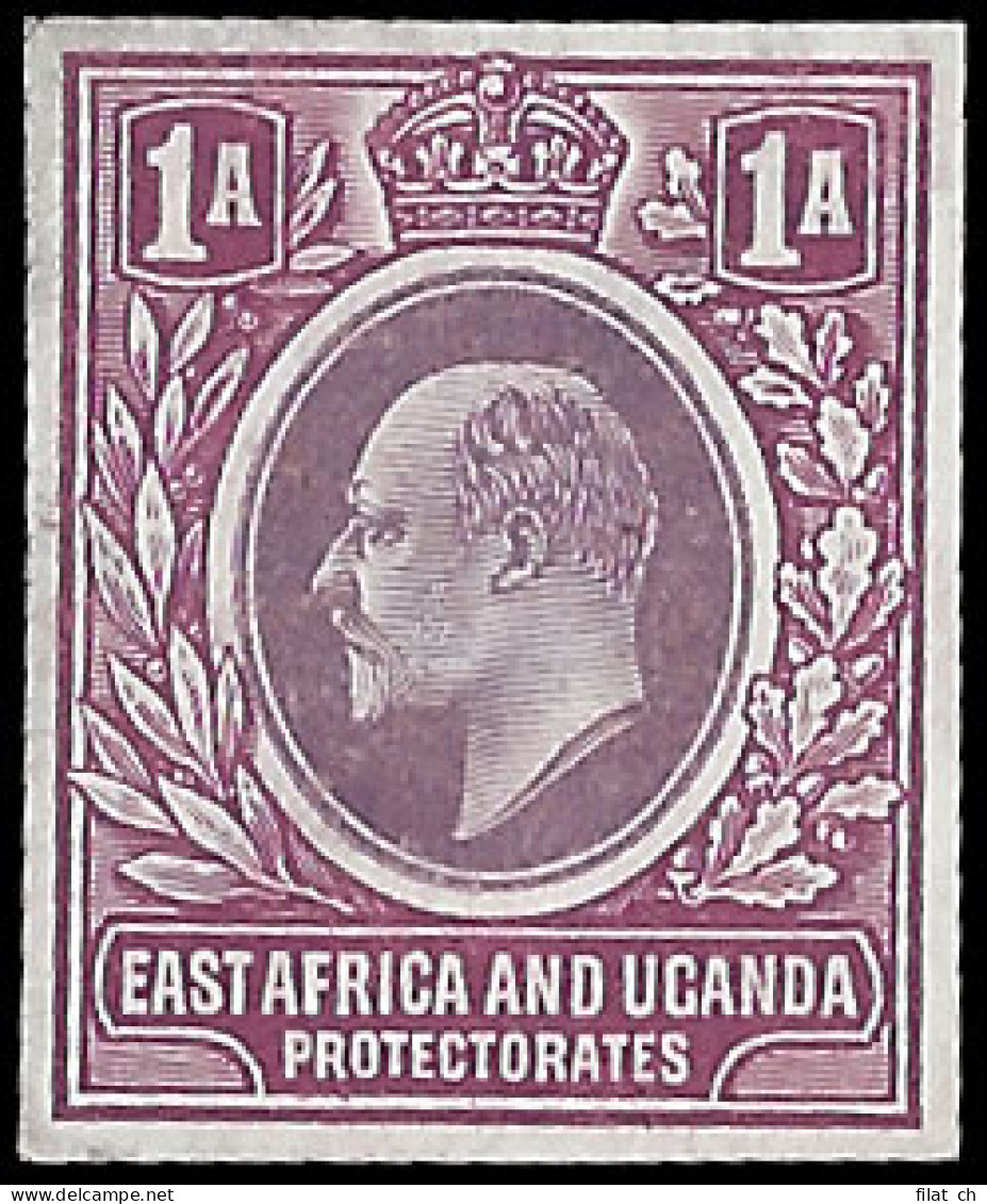 KUT 1907 KEVII Imperf Colour Trial Purples, As 12c  - Kenya, Uganda & Tanganyika