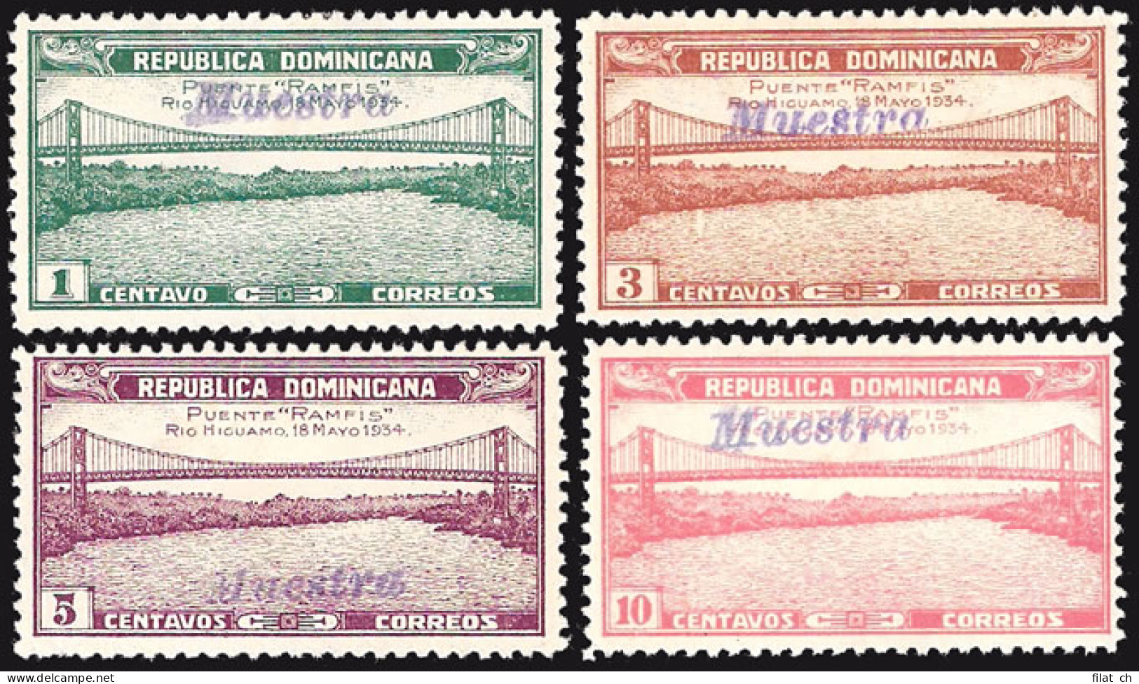Dominica 1934 Ramfis Bridge Specimens - Dominica (...-1978)