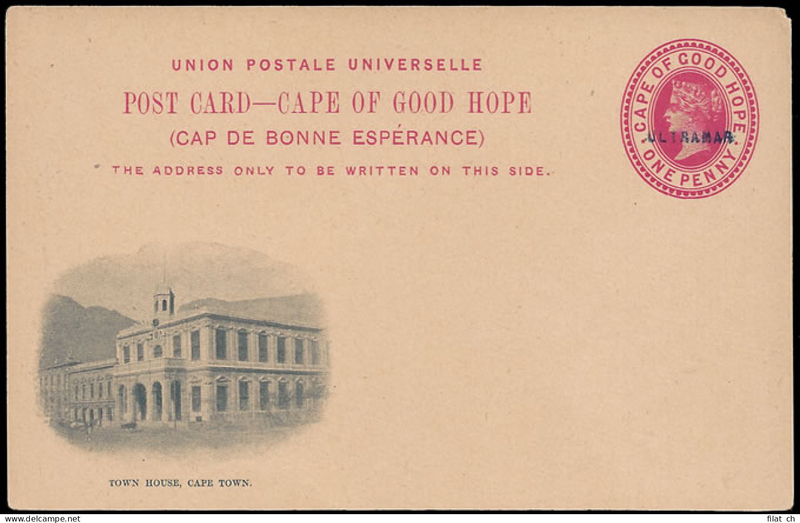 Cape Of Good Hope 1898 Postcard Specimen Handstamped Ultramar - Cape Of Good Hope (1853-1904)