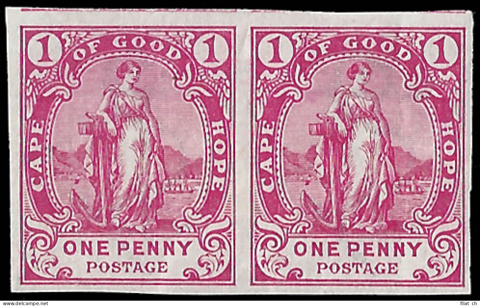 Cape Of Good Hope 1893 1d Imperf Plate Proof Pair, Rare - Cap De Bonne Espérance (1853-1904)