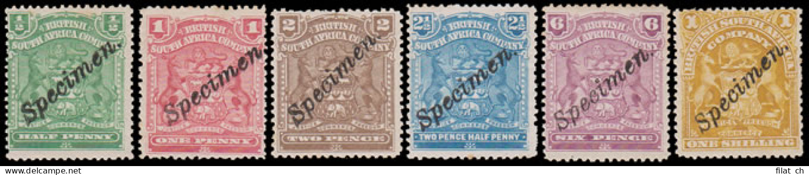 Rhodesia 1898 Arms &frac12;d - 1/- Specimen Group - Andere & Zonder Classificatie