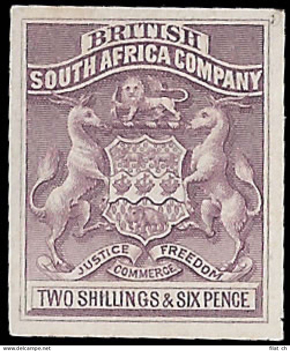 Rhodesia 1892 2/6 Arms Imperf Plate Proof - Autres & Non Classés
