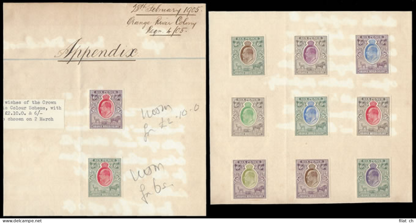 Orange River Colony Revenue 1905 KEVII Colour Appendix New Vals - Oranje Vrijstaat (1868-1909)