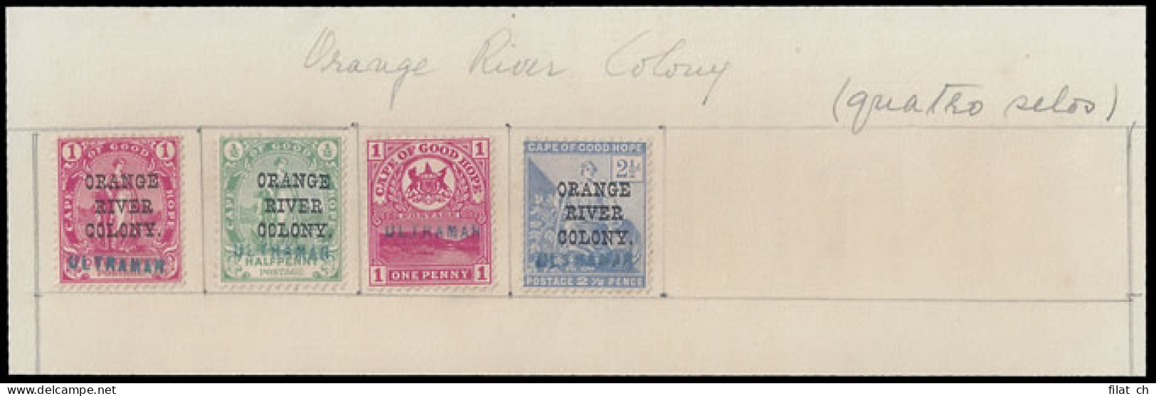 Orange River Colony 1900 Ovpts On Cape Receiving Authority Set - Orange Free State (1868-1909)