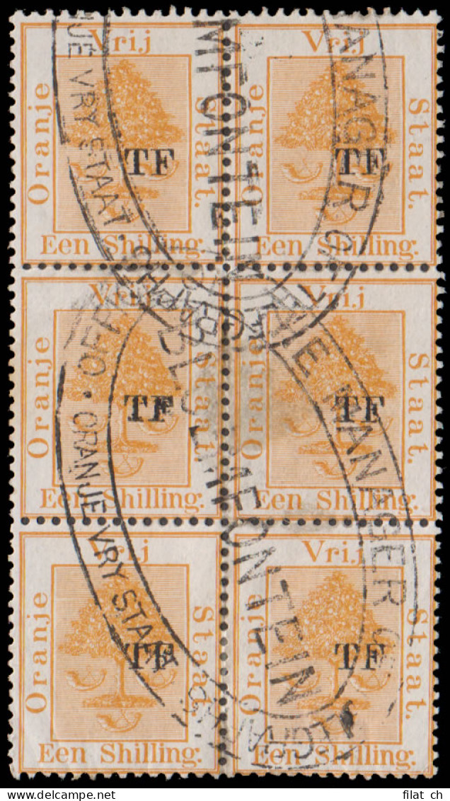Orange Free State Telegraphs 1893 1/- Block Nicely Used - Orange Free State (1868-1909)