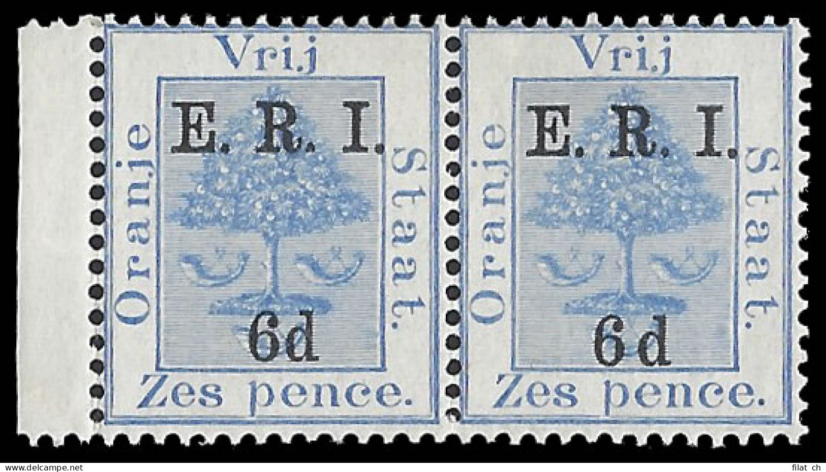 Orange Free State 1902 ERI 6d Wide Space Between "6" & "D" - Orange Free State (1868-1909)