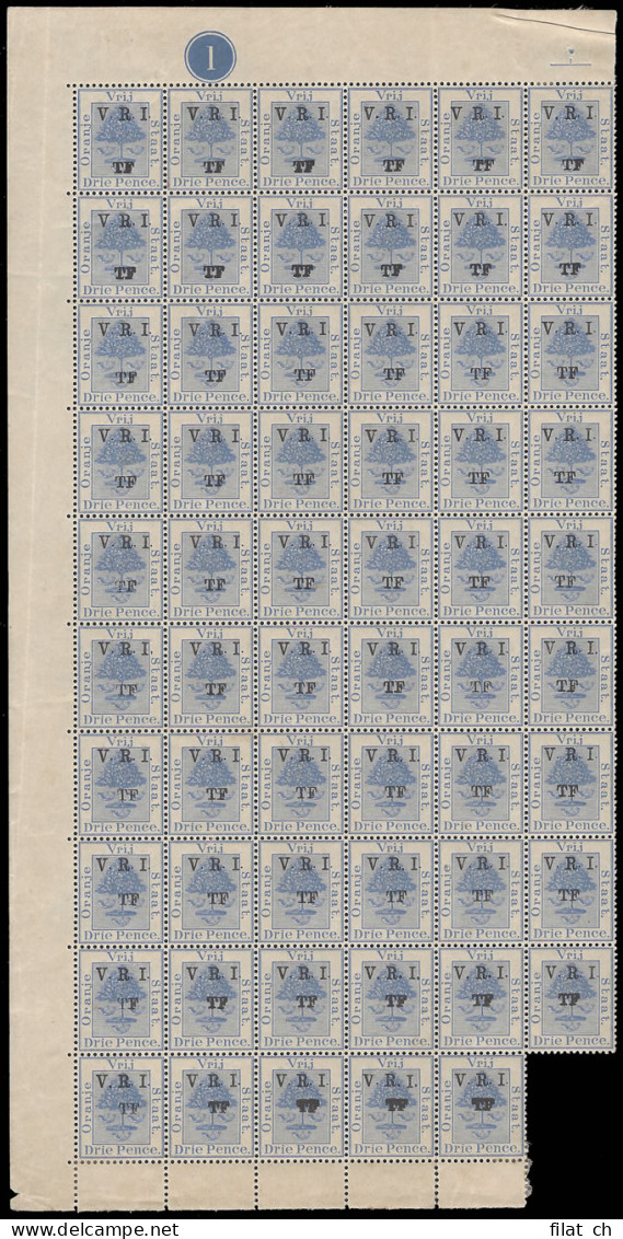 Orange Free State Telegraphs 1900 3d Pane Double Ovpts Mix Stops - Orange Free State (1868-1909)