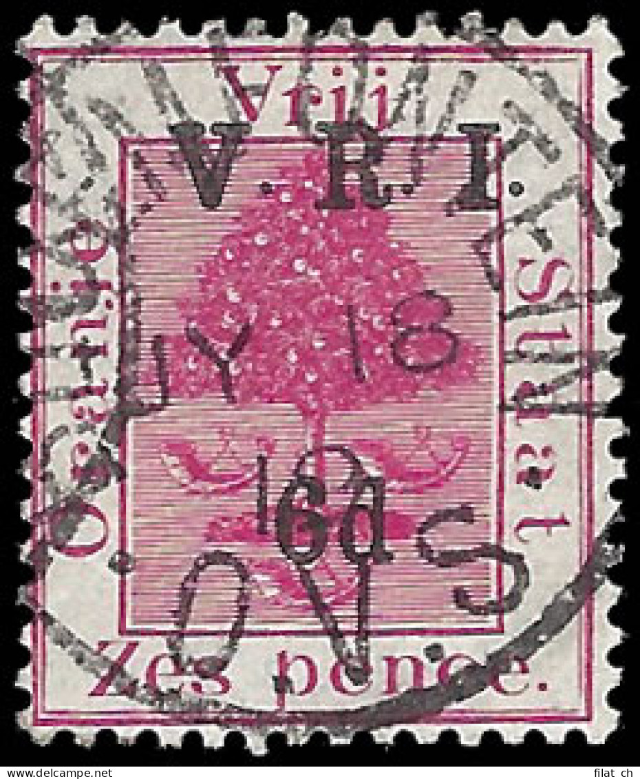 Orange Free State 1900 VRI SG129 6d Carmine, Thick "V" Overprint - Oranje-Freistaat (1868-1909)