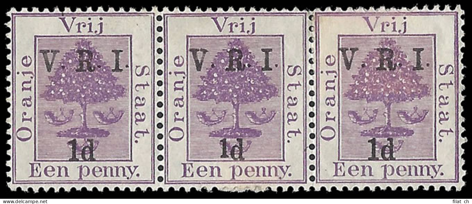 Orange Free State 1900 VRI SG113 1d Short Figure "1" In "1d " - Orange Free State (1868-1909)