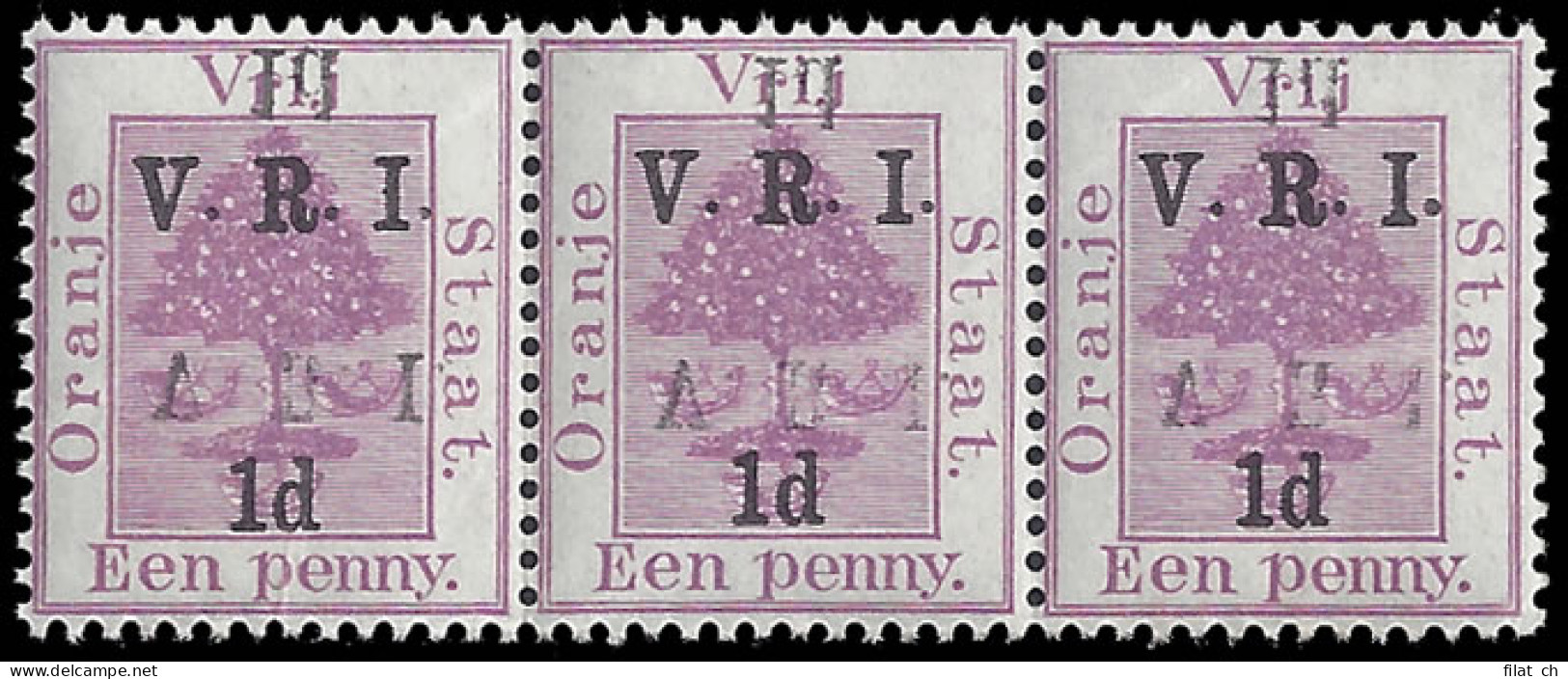 Orange Free State 1900 VRI SG113 1d Additional Ovpt Offset & Inv - Stato Libero Dell'Orange (1868-1909)