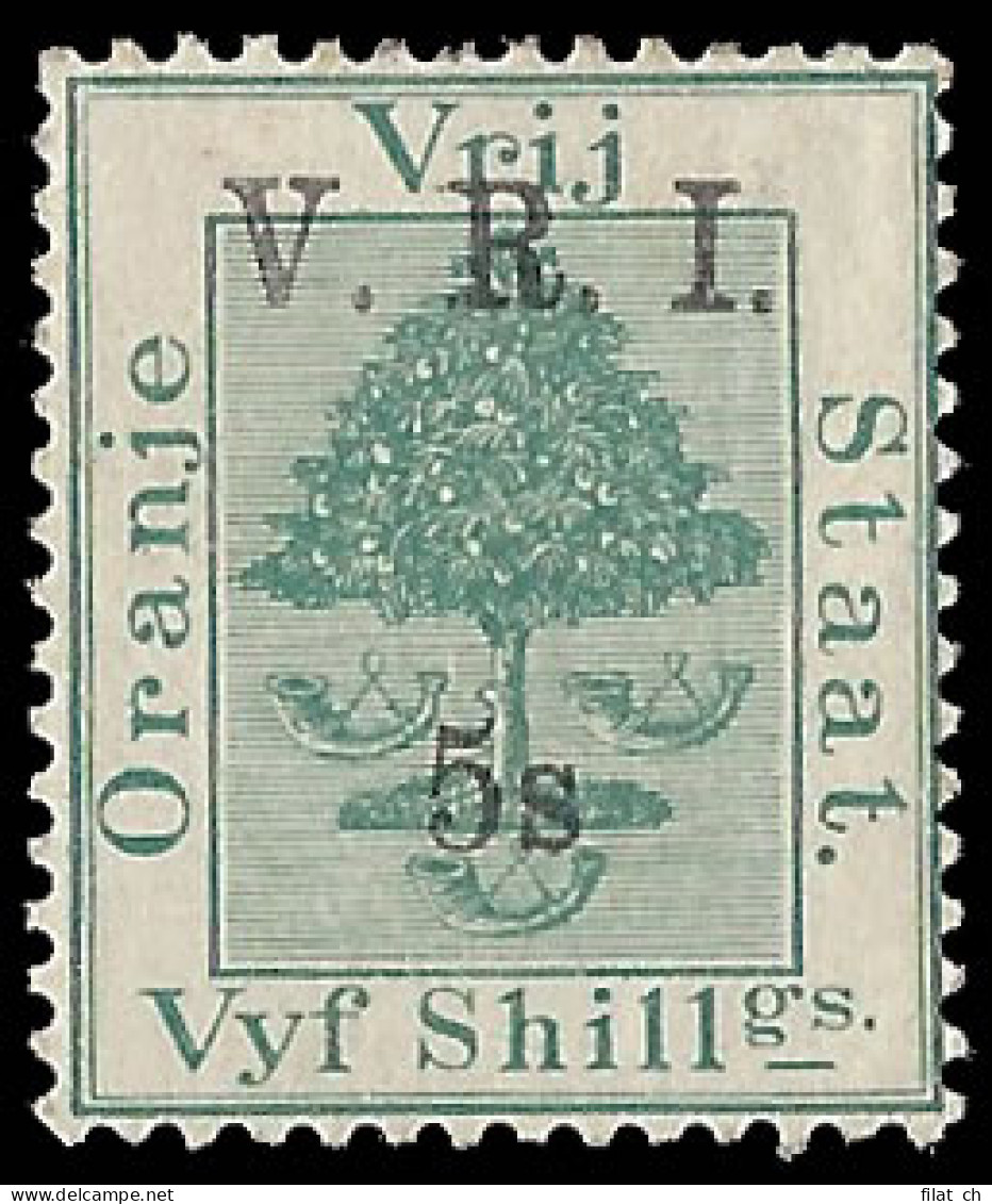 Orange Free State 1900 VRI SG111 5/- Light "V" In Ovpt - Orange Free State (1868-1909)