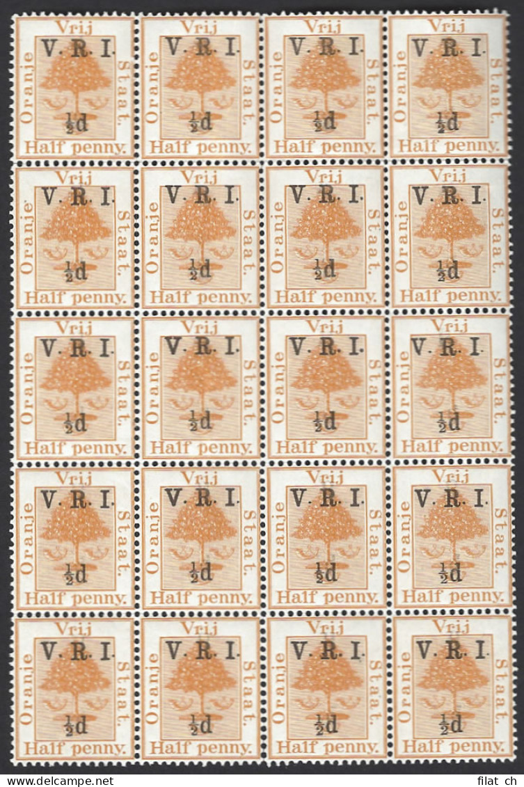 Orange Free State 1900 VRI SG112 Â½d On Â½d Kiss Print - Orange Free State (1868-1909)
