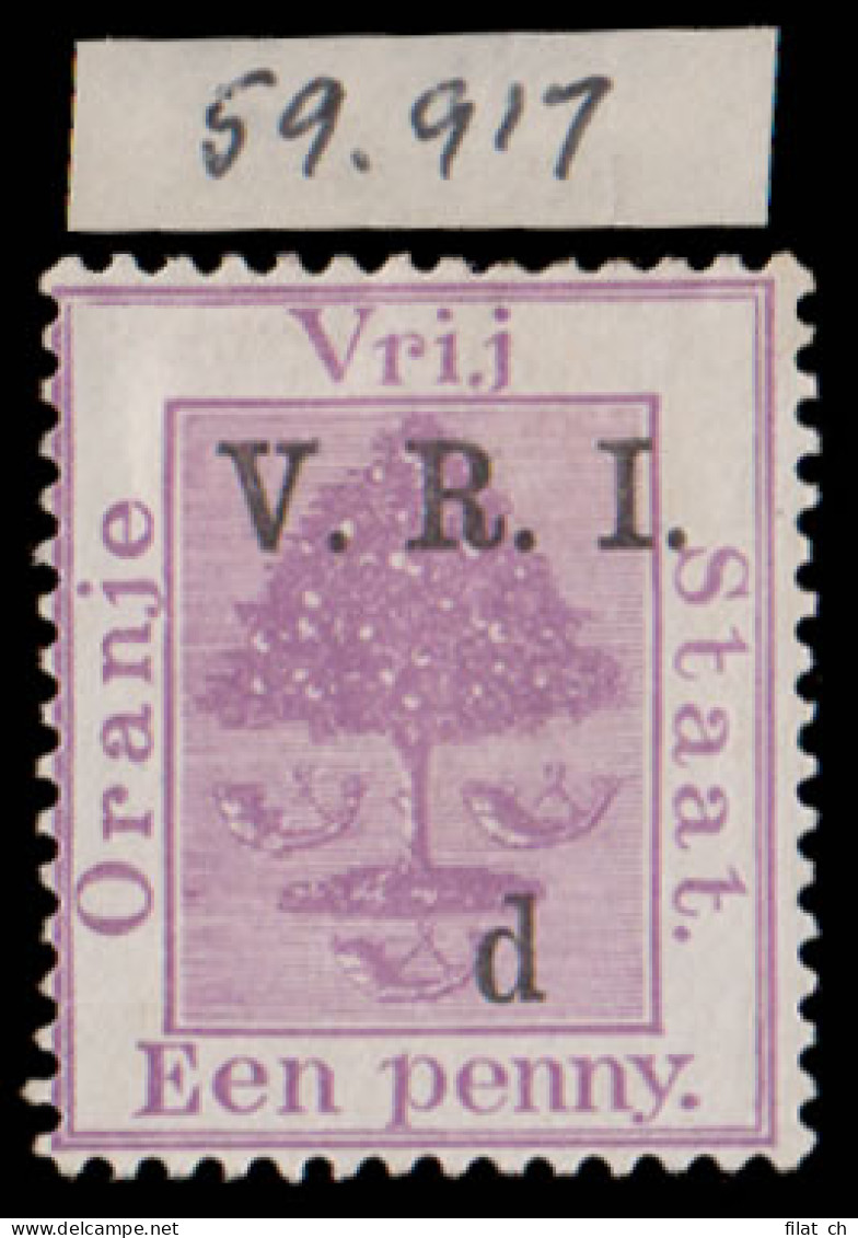 Orange Free State 1900 VRI SG102 1d "1" (Value Figure) Omitted - Oranje-Freistaat (1868-1909)